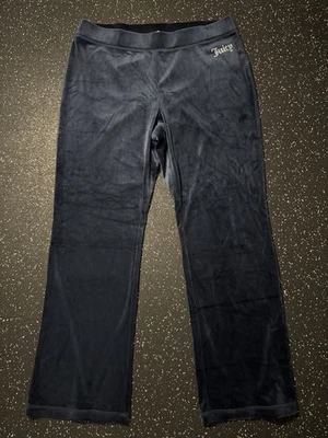 Juicy Couture Y2K Women’s Navy Blue Velour Track Pants Juicy Rhinestones SIZE XL - Image 1 of 4