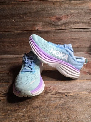 Hoka One Women's Bondi 8 Aqua/Pink Running Sneakers SZ 8.5D - Image 1 of 4