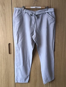 Ladies Light Grey Linen Blend Sumer Trousers Size 20 UK By Authentic BHS -Great - Picture 1 of 10