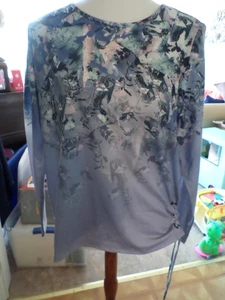 Ladies Size Large Christopher & Banks Blue Polyester Top w/ Side String - Picture 1 of 4