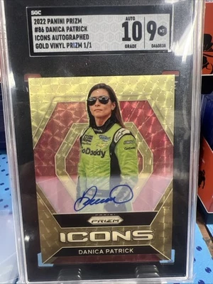 2022 Panini Prizm - Icons Danica Patrick #86 Gold Vinyl Prizm /1 - Image 1 of 2