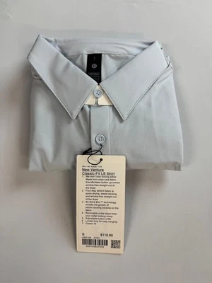 lululemon New Venture Classic-Fit Long-Sleeve Shirt Starch Blue . Size S. NWT - Image 1 of 4
