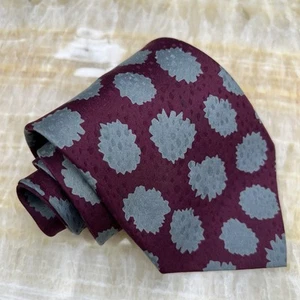 Giorgio Armani Red Gray Artistic Splash Dots Motif Necktie Silk Handmade Italy - Picture 1 of 7
