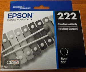 Cartuccia di inchiostro nero originale EPSON 222, standard, OEM, nuova e sigillata - scadenza 03/2028 - Foto 1 di 4