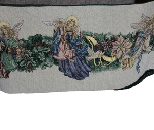 Christmas Angel Wreath 72" x 13" Green Tassels USA Kohls Table Runner Nwt - Picture 1 of 4