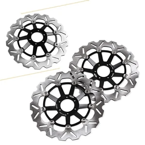 For Honda CBR1100XX 1997-1998 Black 2x Left & Right Front Brake Disc Rotor - Picture 1 of 6