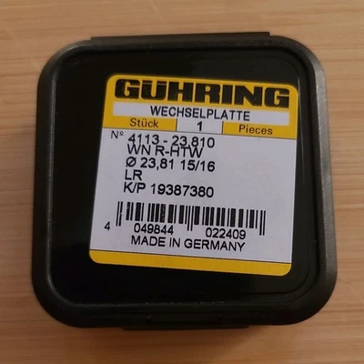 Inserto de punta de taladro de carburo GUHRING 4113-23.810, 23,81 mm 19387380 Foto 1 de 2