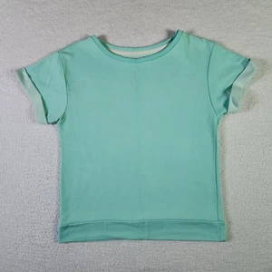 Zara Trafaluc Short Sleeve Sweatshirt Womens Small Aqua Heavyweight T-shirt Tee - Picture 1 of 8