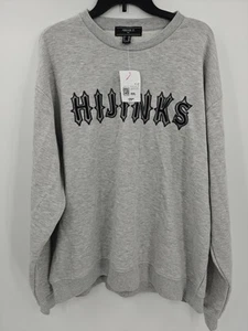 New Mens Embroidered Forever 21 Hijinks Heather Grey Sweater Size XXL RN94981 - Picture 1 of 13