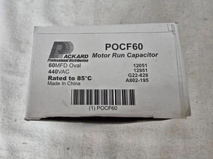 Packard POCF60 Run Capacitor 60MFD, Oval 440VAC NON PCB - Picture 1 of 12