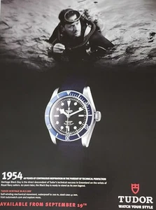 Reloj Tudor Black Bay Imagen Revista Anuncio Buzo Publicidad Arte Exhibición Decoración - Imagen 1 de 1