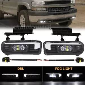 2PCS Front LED Fog Light W White DRL for Chevy Silverado 1500 2500 1999-2002 90W - Picture 1 of 12