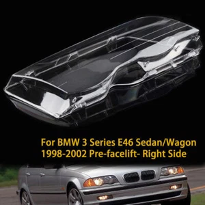 Right Headlight Lens Cover Replacement For BMW 3 Series E46 4 Door 1998-2001 - Picture 1 of 8