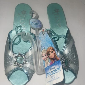 Großes Mädchen Größe 2 / 3 Disney Frozen Königin Elsa Kostüm Schuhe Halloween - Bild 1 von 8