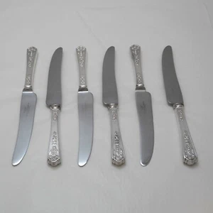 ROYAL YORK Design JAMES DIXON & SONS Silver Service Cutlery Six Table Knives - Picture 1 of 4