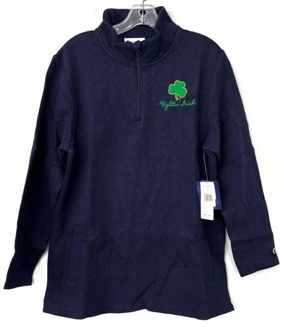 Champion Notre Dame Fighting Irish Licencia Cuarto Cremallera Vellón Elige Talla Para Mujer Foto 1 de 1