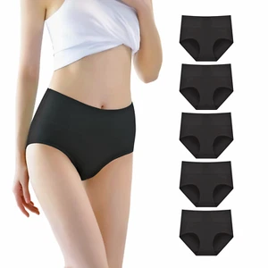 Damen 5er Pack High Waist Full Slips Baumwolle Unterwäsche Slips für Frauen S - 5XL - Bild 1 von 10