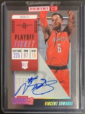 Vincent Edwards 2018-19 Panini Contenders Playoff Ticket Rookie Autograph #/65