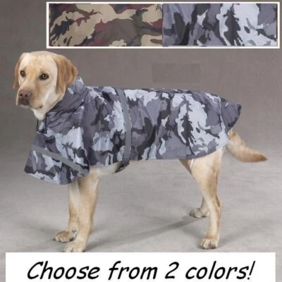 Abrigo de lluvia camuflado para perros con tira reflectante de Guardian Gear camuflaje verde o negro Foto 1 de 2