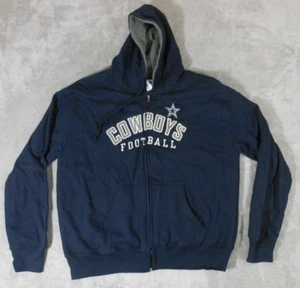 NFL Dallas Cowboys Sudadera con Capucha Para Hombre XL Manga Larga Cremallera Completa Forrada de Vellón Azul Informal - Imagen 1 de 10