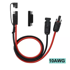 SAE to Solar Panel Female RV Battery Power Adapter 10AWG Cable with SAE Adapter - Picture 1 of 12