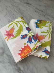 Set of 2 Vintage 70s Wamsutta Ultracale MCM BOHO Mod Floral Pillow Cases NEW