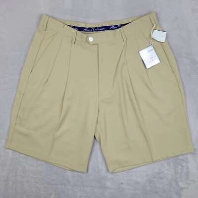 Pantalones Cortos Alan River Hombre 34 Golf Caqui Chino Rendimiento Pantalones Relajarse De Colección NUEVO Foto 1 de 4