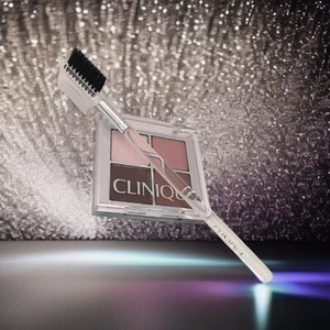 Clinique Colour Surge Eye Shadow Quad - PINK CHOCOLATE Shade and BOW BRUSH SET - Picture 1 of 11