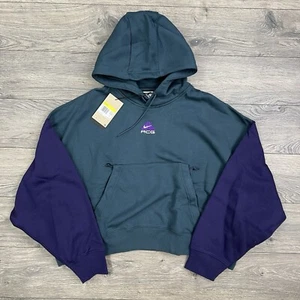 Nike ACG Tuff Knit Fleece Hoodie Größe Small Damen Deep Dungle Lila Tintengrün - Bild 1 von 9