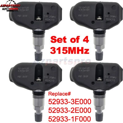 Set of 4 Tire Pressure Sensors TPMS 315MHz For Kia Sportage 2005 2006 2007 2008 - Image 1 of 4