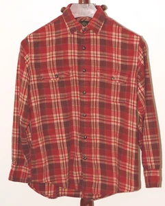 Timberland Red Plaid Flannel Cotton Casual Shirt Men's size Medium Lightweight - Picture 1 of 3
