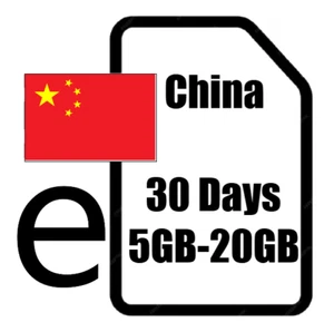 China eSIM 5GB - 20GB for 30 Days - DIGITAL Travel eSIM - Picture 1 of 1