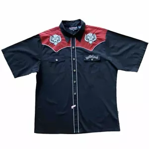 T-shirt Motorhead Dragonfly XXL 2003 rara ricamata con bottoni a curvatura Lemmy - Foto 1 di 16