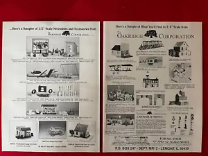 Vintage 1990 Oakridge Corp. 1/2” & 1/4” Model Train Print Ad Lemont Illinois - Picture 1 of 9