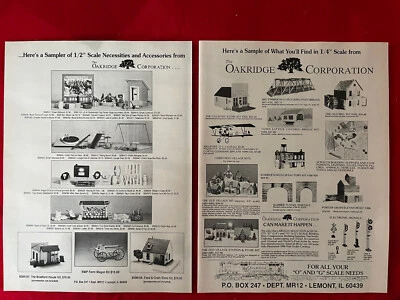 Винтажная печатная реклама модели поезда 1990 Oakridge Corp. 1/2 дюйма и 1/4 дюйма Lemont Illinois - Изображение 1 из 4