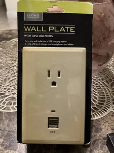 Brand New! Charging Station With 2 USB Ports & 1 AC Outlet Wall Plate. FREE Ship - Picture 1 of 1