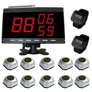 SINGCALL Nurse Calling System Wireless Paging System 10 Bells,2 Watches,1 Screen - Afbeelding 1 van 12