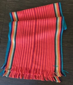 PAUL SMITH Grande 19x72” DOBLE RAYA ARTISTA BUFANDA MULTICOLOR 100% LANA NUEVA SIN ETIQUETAS - Imagen 1 de 8