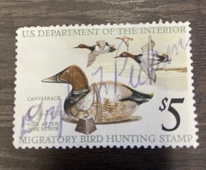 US Federal Duck Stamp ~ 1975 Canvasbacks ~ Scott RW42 ~ USED - Bild 1 von 1