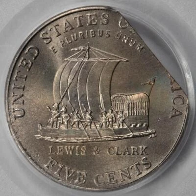 2004 PCGS MS66 12% Straight Clip Keelboat Nickel Mint Error Very Rare - Image 1 of 4