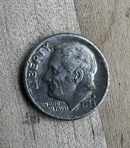1984 D Roosevelt Dime Faint I in In Slash On Face - Picture 1 of 2