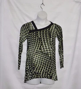 Top SA by Seth Aaron stampato in maglia manica lunga taglia S nero/lime - Foto 1 di 2