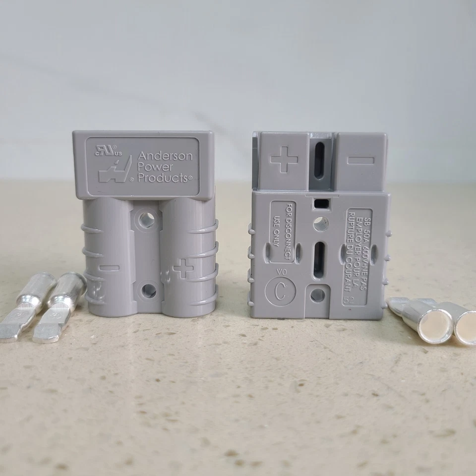 Genuine Anderson SB50 Connector Plug Kit, Gray 2 Casings With 4 Terminals /6 AWG - Image 1 of 3