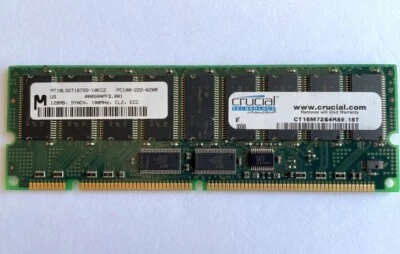 Micron MT18LSDT1672G-10EC2 PC100-222-620R 128MB ECC Server Memory RAM👀 - Image 1 of 4