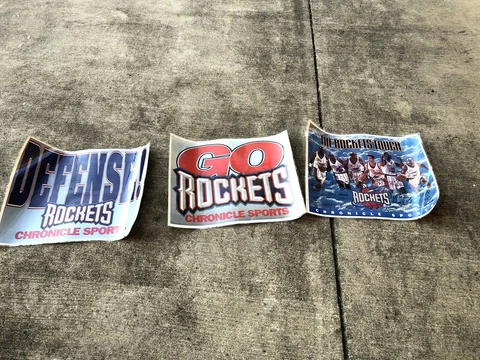 3 Vtg Houston Rockets Paper/Insert Believe It! Chronicle Posters Cover