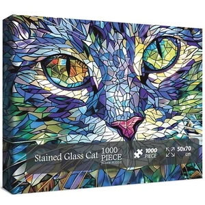 Stained Glass Cat Jigsaw Puzzle 1000pc by BBoldin - Bild 1 von 7