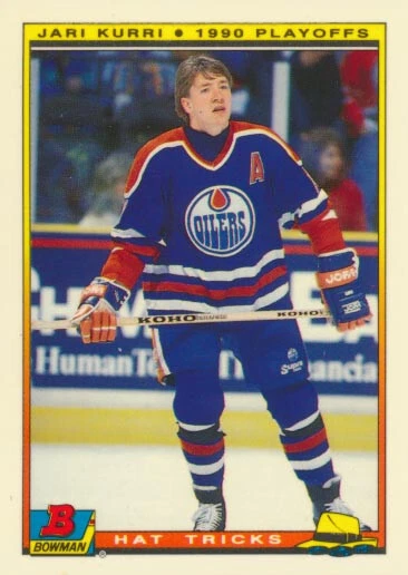 1990-91 Bowman Tiffany HAT TRICKS #19 JARI KURRI - Edmonton Oilers - Bild 1 von 1