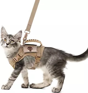 Juego de arnés y correa táctica para gato para caminar a prueba de escape, ajustable grande aprox. - Imagen 1 de 12