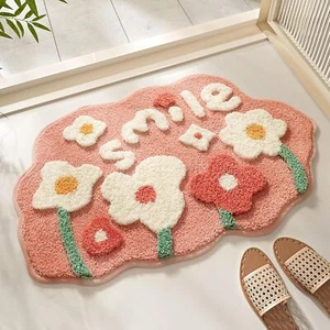 Alfombra de baño antideslizante con flores 45x70 cm alfombra de piso de baño súper suave y absorbente - Imagen 1 de 4