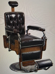 Antique Congress Barber's Chair Headrest Lock & Brass Guide. Koken Spare Parts - Picture 1 of 11